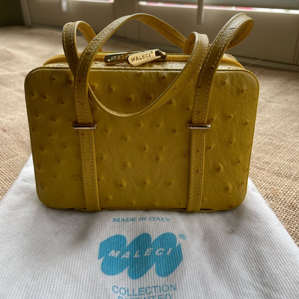 Gorgeous yellow leather clutch